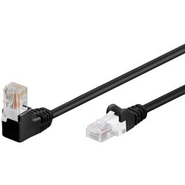 CAT 5e patchkabel 1x 90°vinklet, U/UTP, sort, 3m