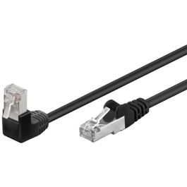 CAT 5e patchkabel 1x 90°vinklet, F/UTP, sort, 1m