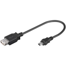 USB-A Hun 2.0 til Mini USB, adapterkabel, sort, 0,2m
