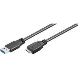 USB-A 3.0 til USB Mico-B lade- og datakabel 15w, 5G, sort, 1,8m