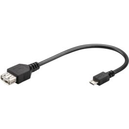 USB-A Hun 2.0 til Micro USB, adapterkabel, sort, 0,2m