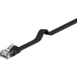 CAT 6 fladt patchkabel, U/UTP, sort, 2m