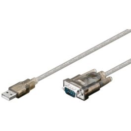USB-A 2.0 til Seriel RS232, konverter/adapter kabel, transparant, 1,5m