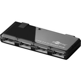4-Port USB-A 2.0 Hub (4xUSB-A), sort, 0,4m