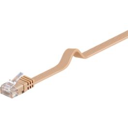 CAT 6 fladt patchkabel, U/UTP, light brun, 20m