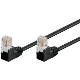 CAT 5e netværkskabel 2x 90°vinklet, U/UTP, sort, 1m