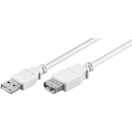 USB-A 2.0 forlængerkabel, hvid, 0,6m