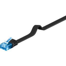 CAT 6a fladt netværkskabel U/UTP, sort, 2m