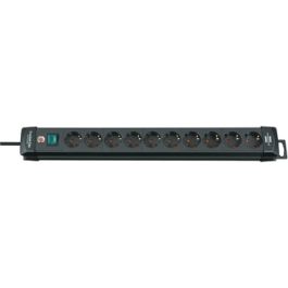 Brennenstuhl Premium stikdåse m. 10 udtag, schuko & 3 m. kabel - Sort