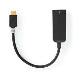USB-C 3.2 til RJ45 Hun netværks adapterkabel, sort, 0,2m