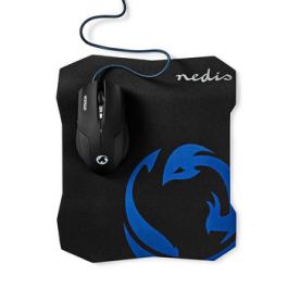 Nedis Sæt med gaming mus og musemåtte Mus med kabel 2400 DPI 6 knapper