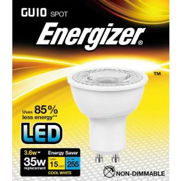 Energizer GU10 LED pære 3.6W (255lm), 4000K, Neutral hvid
