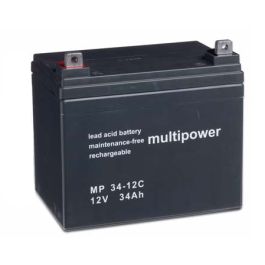 Multipower 12V - 34Ah forbrugs batteri til el-drevne køretøjer
