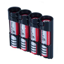 Powerpax batteriholder til 4 stk. 18650 batterier - Sort