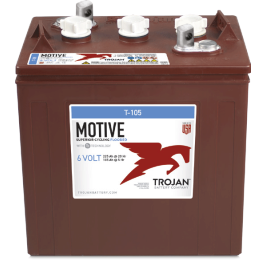 Trojan T105 deep cycle batteri - 6V 225Ah / 20h - 185Ah / 5h (EUT Terminal)