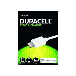 Duracell USB-A 2.0 til Lightning lade- og datakabel, hvid, 1m