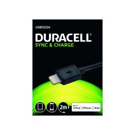 Duracell USB-A 2.0 til Lightning lade- og datakabel, sort, 2m