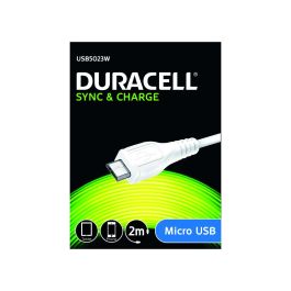 Duracell USB-A 2.0 til Micro USB lade- og datakabel, hvid, 2m