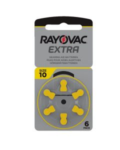 Rayovac Extra 10 (6 stk.) Høreapparatbatterier - 0 % Kviksølv