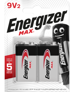 Energizer Max 9V / 522 Batterier (2 Stk. Blister)
