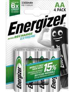 Energizer Recharge Extreme AA / NH15 2300mAh Batterier (4 Stk. Pakning)