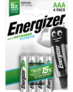 Energizer Recharge Extreme AAA / NH12  800mAh Batterier (4 Stk. Pakning)