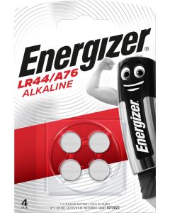 Energizer Alkaline LR44 / A76 / AG13 / LR1154 Knapcelle Batterier - 4 Stk. Pakning