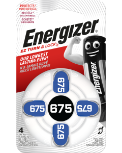 Energizer Høreapparat 675 Batterier (4 Stk. Pakning)