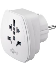 Rejseadapter – Verden til Europa, hvid (UK, US, Japan, Australien)
