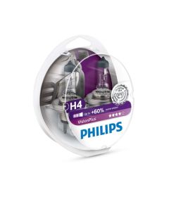PHILIPS Bilpære H4 VISIONPlus (+60%) - 2-PAK