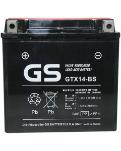 GS Yuasa GTX14A-BS(CP) 12V Vedligeholdelsesfrit VRLA Startbatteri til motorcykel