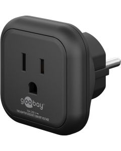 Rejseadapter – USA/Japan til Europa, sort (NEMA 5-15 Type B til Schuko)