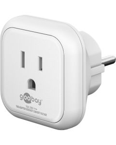 Rejseadapter – USA/Japan til Europa, hvid (NEMA 5-15 Type B til Schuko)