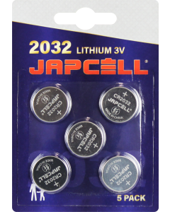 Japcell Lithium CR2032 Batterier - 5 stk. pakning