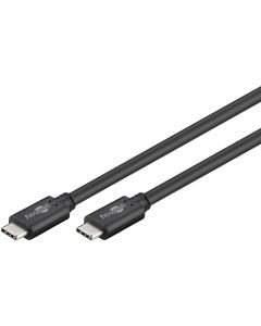 USB-C 3.2 til USB-C lade- og datakabel, 5Gbit/s, 4K/60Hz, sort, 3m