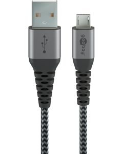 Goobay Micro USB / USB-A – Sort-Grå – 1m