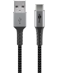 Goobay tilslutningskabel USB-C / USB-A – Sort-Grå – 2m
