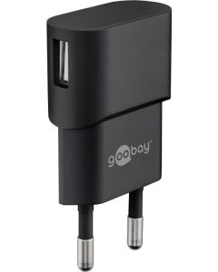 Goobay USB lader 5W - sort (stik i siden)