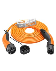 Lapp Type 2 HELIX® Ladekabel til elbil - 22kW 5m, orange