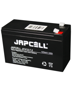 Japcell JCV12-7.2 F1 12V 7,2Ah AGM blybatteri (4,8mm) - Premium