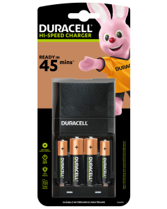 Duracell CEF27 45 minutters Lader + 2 stk AA og 2 AAA Opladelige batterier