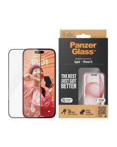 PanzerGlass™ Screen Protector iPhone 15 | Ultra-Wide Fit w. EasyAligner