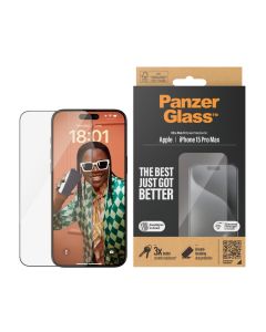 PanzerGlass™ Screen Protector iPhone 15 Pro Max | Ultra-Wide Fit w. EasyAligner