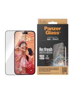 PanzerGlass™ Re:fresh Screen Protector iPhone 15 | Ultra-Wide Fit w. EasyAligner