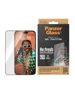 PanzerGlass™ Re:fresh Screen Protector iPhone 15 Pro Max | Ultra-Wide Fit w. EasyAligner