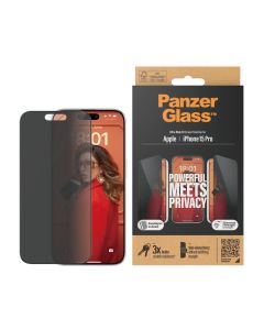 PanzerGlass™ Privacy Screen Protector iPhone 15 Pro | Ultra-Wide Fit w. EasyAligner