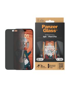 PanzerGlass™ Privacy Screen Protector iPhone 15 Plus | Ultra-Wide Fit w. EasyAligner