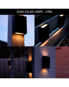 Aura solarlampe - 2 stk