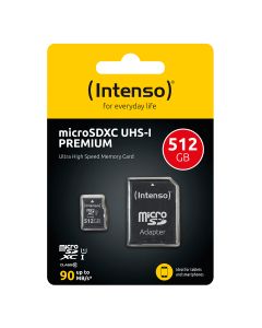 Intenso® 512 GB Micro SD Hukommelseskort Incl. Adapter Class 10, U1