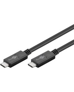 USB-C lade- og datakabel 3.2 Gen 2x2 20 Gbps , sort 1m 